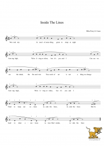 Bladmuziek/sheet music - Inside the lines - mike perry ft.casso
